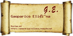 Gasparics Eliána névjegykártya